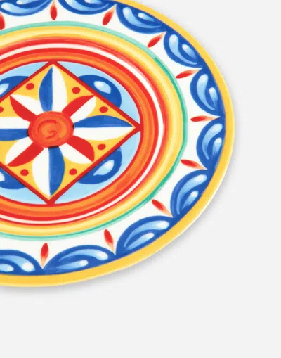 Dolce & Gabbana Set 2 Bread Plates In Fine Porcelain In Multicolor