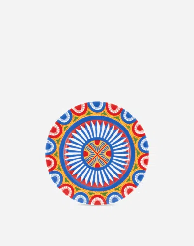 Dolce & Gabbana Set 2 Bread Plates In Fine Porcelain In Multicolor