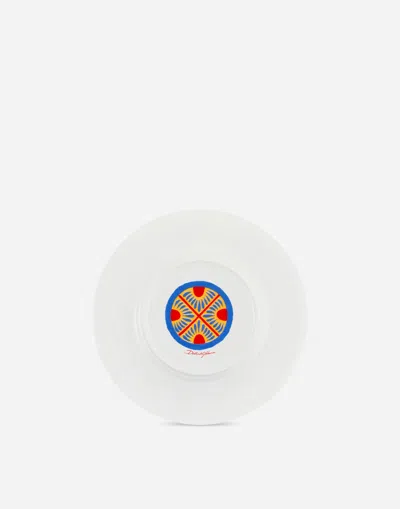 Dolce & Gabbana Set 2 Bread Plates In Fine Porcelain In Multicolor