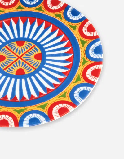 Dolce & Gabbana Set 2 Bread Plates In Fine Porcelain In Multicolor