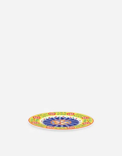 Dolce & Gabbana Set 2 Bread Plates In Fine Porcelain Multicolor Unisex Onesize In Multicolor