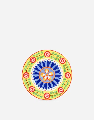 Dolce & Gabbana Set 2 Bread Plates In Fine Porcelain Multicolor Unisex Onesize In Multicolor