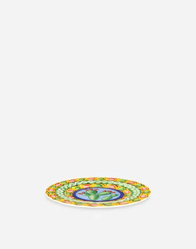 Dolce & Gabbana Set 2 Bread Plates In Fine Porcelain In Multicolor