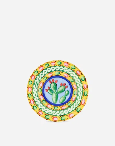 Dolce & Gabbana Set 2 Bread Plates In Fine Porcelain In Multicolor