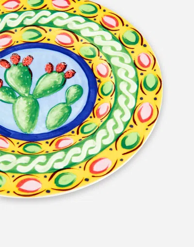 Dolce & Gabbana Set 2 Bread Plates In Fine Porcelain In Multicolor