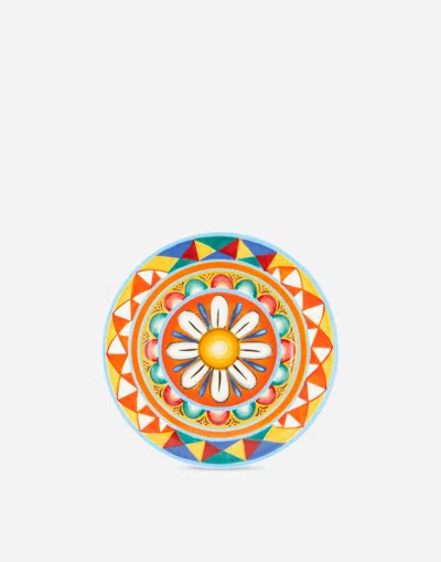 Dolce & Gabbana Set 2 Bread Plates In Fine Porcelain In Multicolor