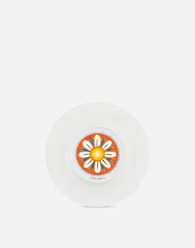 Dolce & Gabbana Set 2 Bread Plates In Fine Porcelain In Multicolor