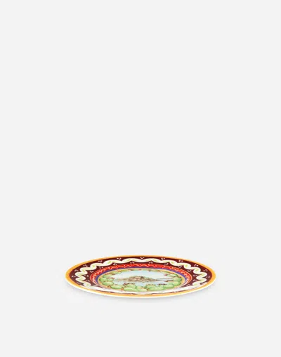Dolce & Gabbana Set 2 Bread Plates In Fine Porcelain In Multicolor