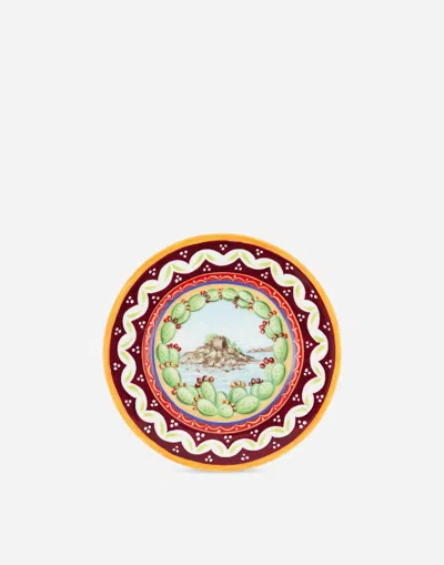 Dolce & Gabbana Set 2 Bread Plates In Fine Porcelain In Multicolor