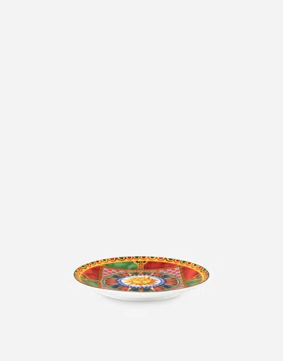 Dolce & Gabbana Set 2 Porcelain Bread Plates In Multicolor