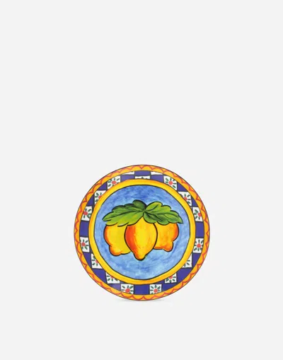 Dolce & Gabbana Set 2 Porcelain Bread Plates In Multicolor