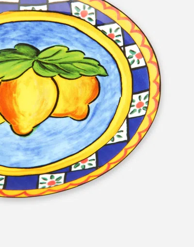 Dolce & Gabbana Set 2 Porcelain Bread Plates In Multicolor
