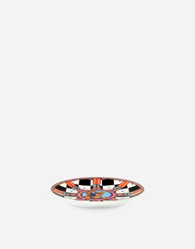 Dolce & Gabbana Set 2 Porcelain Bread Plates In Multicolor