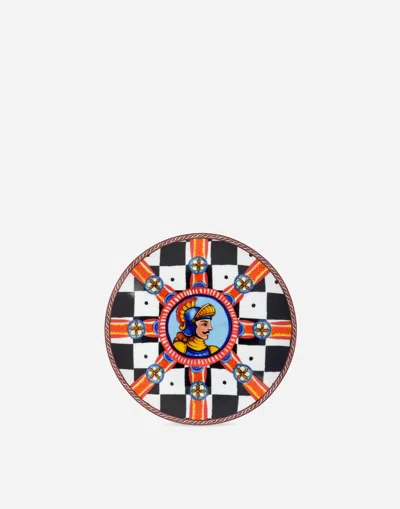 Dolce & Gabbana Set 2 Porcelain Bread Plates In Multicolor