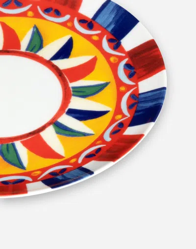 Dolce & Gabbana Set 2 Porcelain Bread Plates Multicolor Unisex Onesize In Multicolor