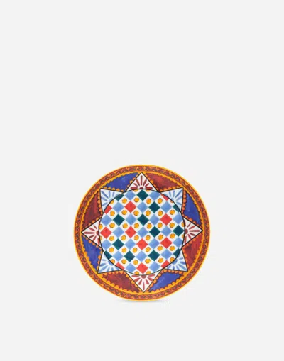 Dolce & Gabbana Set 2 Porcelain Bread Plates In Multicolor