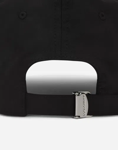 Dolce & Gabbana Logo Tag Embellished Baseball Cap In Black