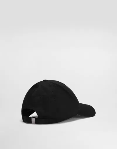 Dolce & Gabbana Logo Tag Embellished Baseball Cap In Black