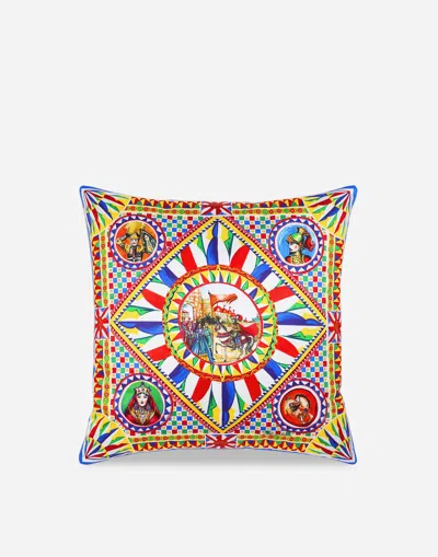 Dolce & Gabbana Duchesse Cotton Cushion Medium Multicolor Unisex Onesize In Multicolor