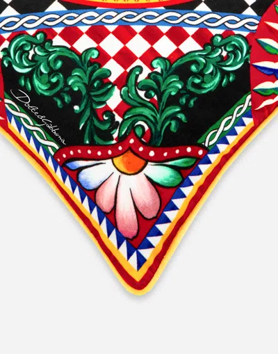 Dolce & Gabbana Velvet Cushion Medium In Multicolor