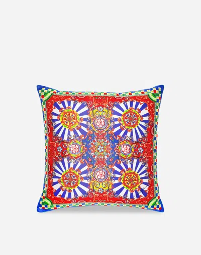 Dolce & Gabbana Silk Twill Cushion Medium Multicolor Unisex Onesize In Multicolor