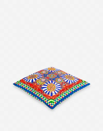 Dolce & Gabbana Silk Twill Cushion Medium Multicolor Unisex Onesize In Multicolor