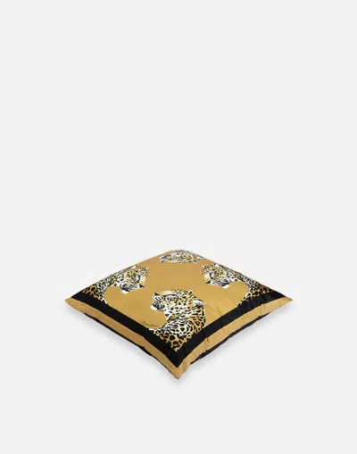 Dolce & Gabbana Medium Leopardo-print Duchesse Cotton Cushion In Multicolor