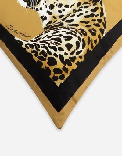 Dolce & Gabbana Medium Leopardo-print Duchesse Cotton Cushion In Multicolor