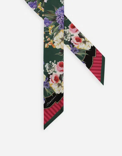 Dolce & Gabbana Floral-print Silk Scarf In Print