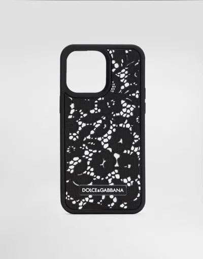 Dolce & Gabbana Lace Rubber Iphone 14 Pro Max Cover In Multicolor