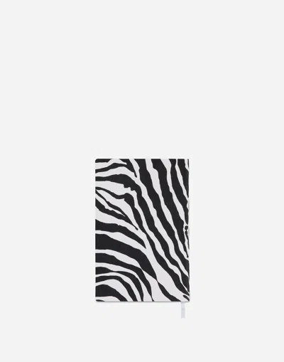 Dolce & Gabbana Small Blank Notebook Leather Cover In Multicolor