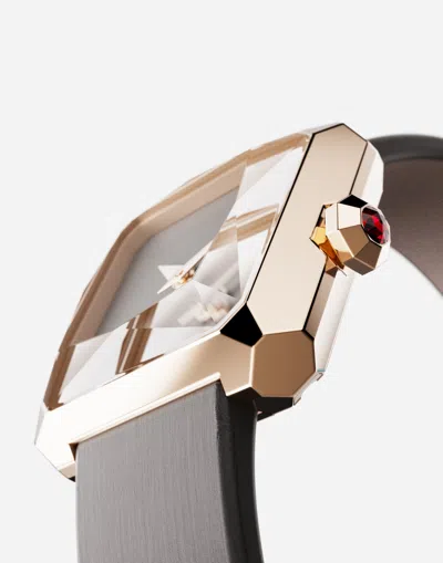 Dolce & Gabbana Gold Watch With Silk Strap Gray Female Onesize In Gray