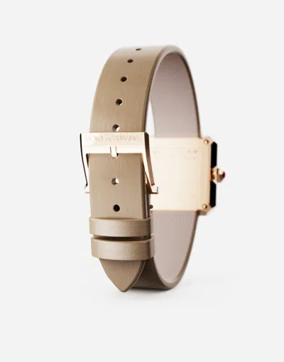 Dolce & Gabbana Gold Watch With Silk Strap Beige Female Onesize In Beige