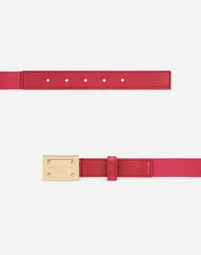 Dolce & Gabbana Logo-tag Elasticated Belt In Fuchsia