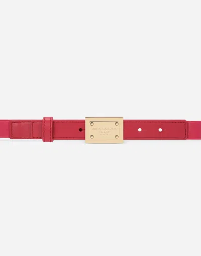 Dolce & Gabbana Logo-tag Elasticated Belt In Fuchsia