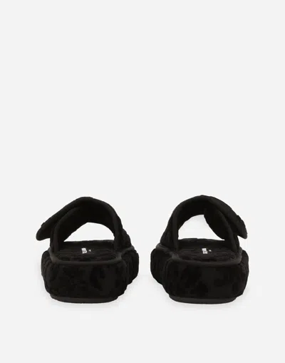 Dolce & Gabbana Terry Cotton Plateau Slippes In Multicolor