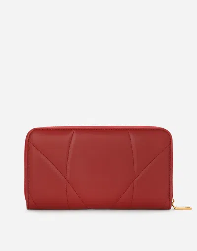 Dolce & Gabbana Zip-around Devotion Wallet In Red