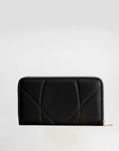 Dolce & Gabbana Zip-around Devotion Wallet In Black