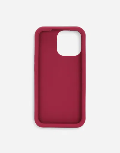 Dolce & Gabbana Rubber Dg Logo Iphone 14 Pro Cover In Purple