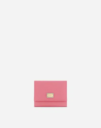 Dolce & Gabbana French Flap Wallet With Tag In Pink
