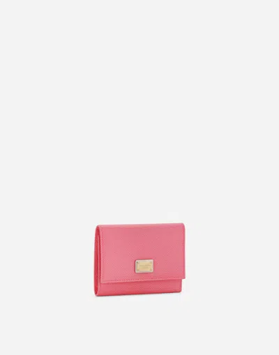 Dolce & Gabbana French Flap Wallet With Tag In Pink