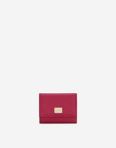 Dolce & Gabbana French Flap Wallet With Tag In Fuchsia
