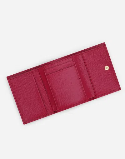 Dolce & Gabbana French Flap Wallet With Tag In Fuchsia
