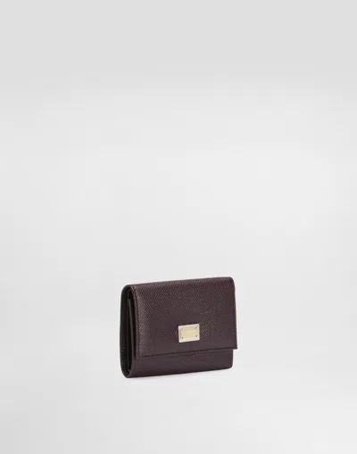 Dolce & Gabbana French Flap Wallet With Tag In Purple