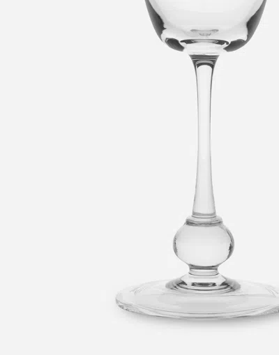 Dolce & Gabbana Logo-embellished White Wine Glass In Multicolor