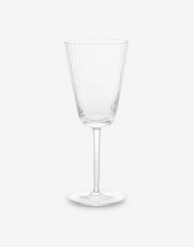 Dolce & Gabbana Hand-blown Murano White Wine Glass In Multicolor