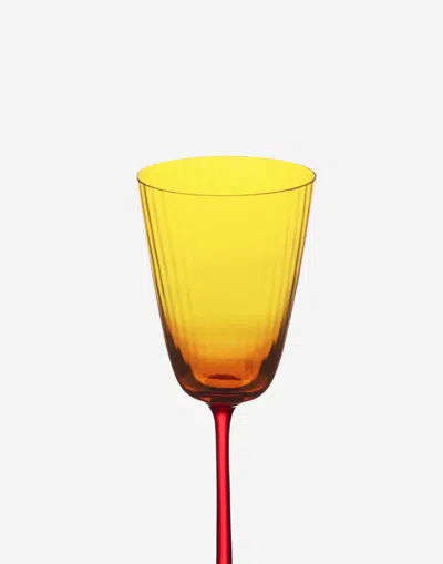 Dolce & Gabbana Hand-blown Murano White Wine Glass In Multicolor