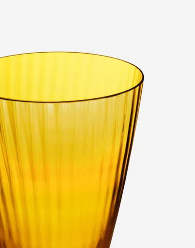 Dolce & Gabbana Hand-blown Murano White Wine Glass In Multicolor