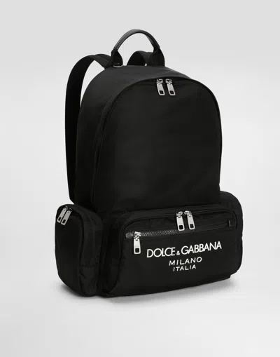 Dolce & Gabbana Dolce  Gabbana Logo Detailed Zipped Backpack In Black
