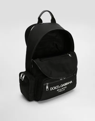 Dolce & Gabbana Dolce  Gabbana Logo Detailed Zipped Backpack In Black